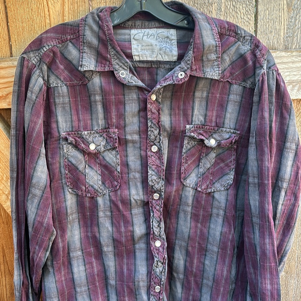 Chalc unisex flannel button down shirt xxl 100 cotton - Picture 2 of 9